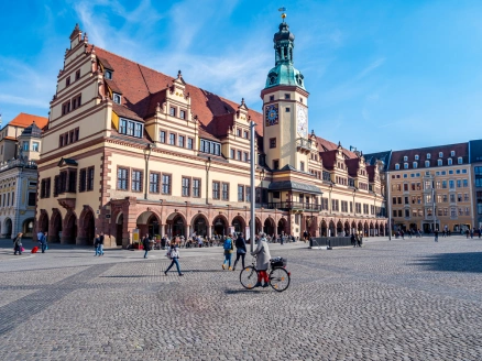 Town square in Leipzig's old town