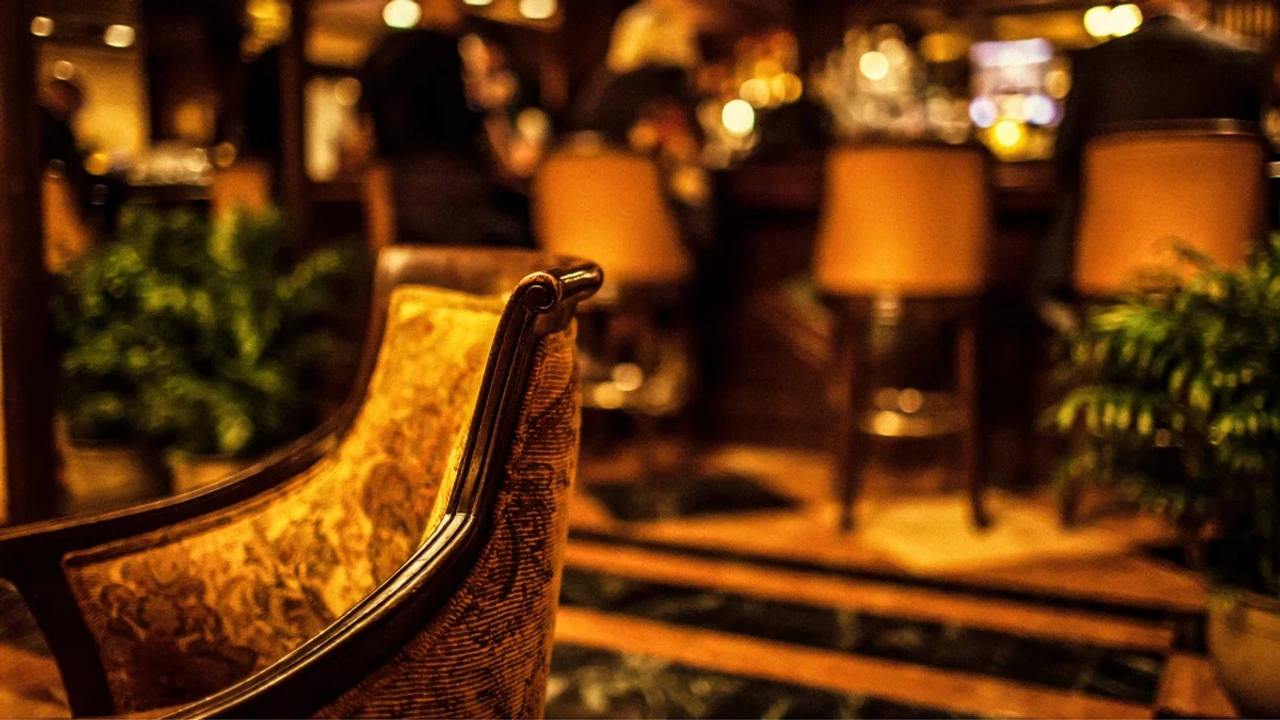 Armchair in an elegant lounge in a Cologne hotel